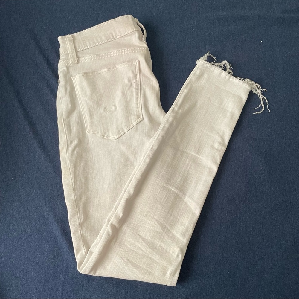 hudson white low-rise skinny jeans